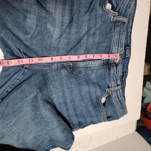 Chaps Women's Size 14/32  Boyfriend Stretch Straight Legged Blue Jeans - Picture 8 of 10